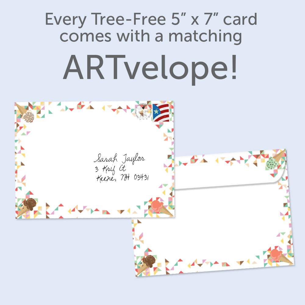 Tree-Free Greetings Spanish Birthday Card, Cumpleaños Ice Cream, 5 x 7 - view 4