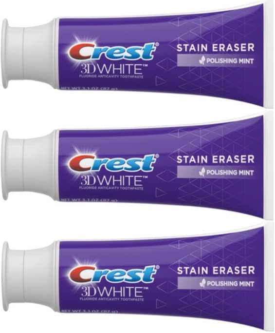 Crest 3D White Stain Eraser Toothpaste Polishing Mint 88 g (3.1 oz), Pack of 3 — product view