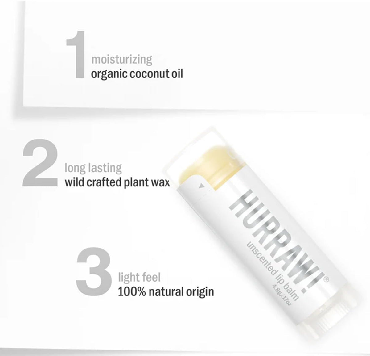 Hurraw! Unscented Lip Balm 4.8g - view 2