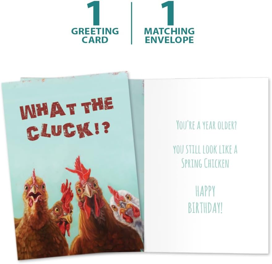 Tree-Free Greetings What The Cluck Birthday Card, 5 x 7 in - view 5