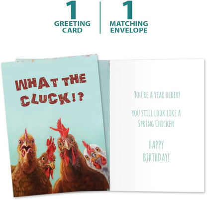 Tree-Free Greetings What The Cluck Birthday Card, 5 x 7 in - view 5