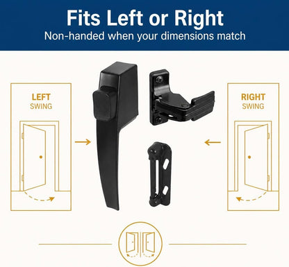 PRIME-LINE Push Button Latch Set for Screen & Storm Doors, Black - view 3