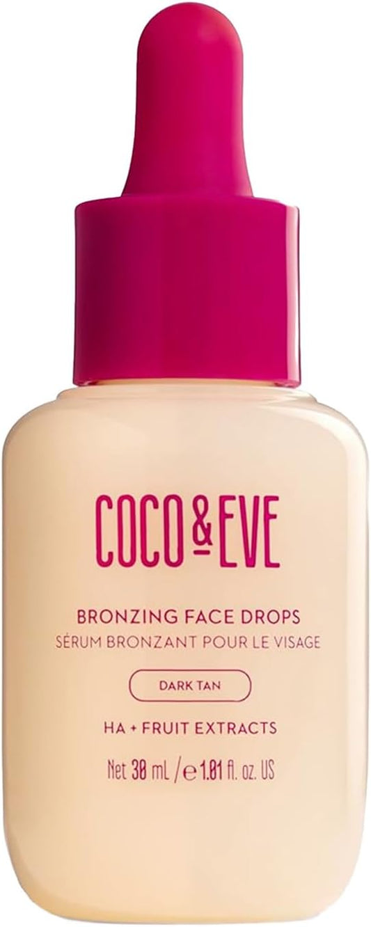 Coco & Eve Sunny Honey Bronzing Face Drops, Dark, 1 fl oz