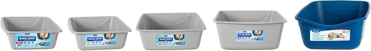 Petmate Basic Open Cat Litter Pan, Gray, Small - view 4