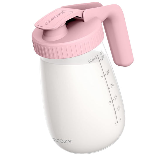Momcozy Glass Breast Milk Pitcher, Wide Mouth, 32 oz (960 ml), Pink