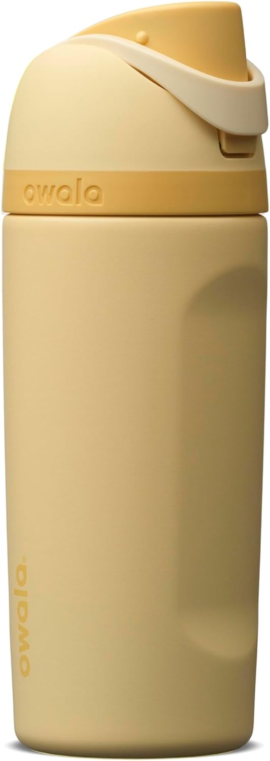 Owala FreeSip Kids Stainless Steel Water Bottle 16 oz, Butter Half — product view