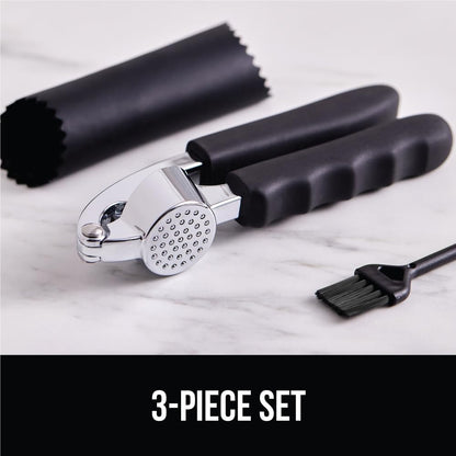 GORILLA GRIP 3-Piece Garlic Press and Peeler Set, Black - view 6