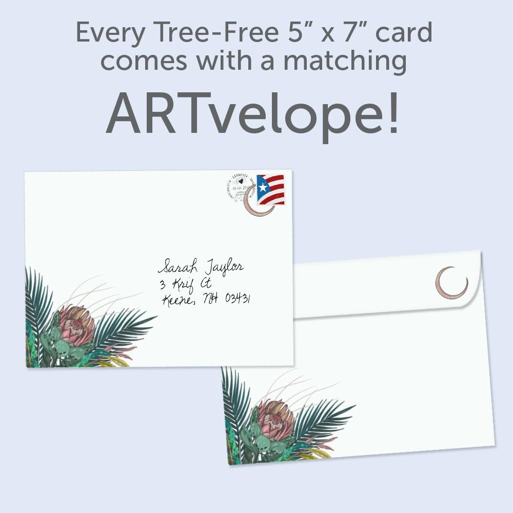 Tree-Free Greetings Blank Greeting Cards, Floral Moon, Pack of 2 - view 4