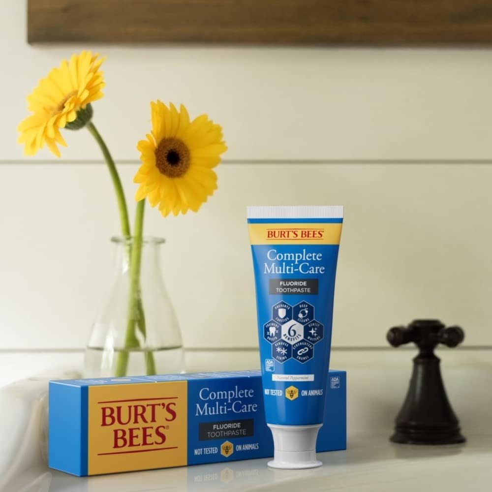 Burt's Bees Multi-Care Toothpaste, Natural Peppermint 4.7 oz, Pack of 3 - view 6