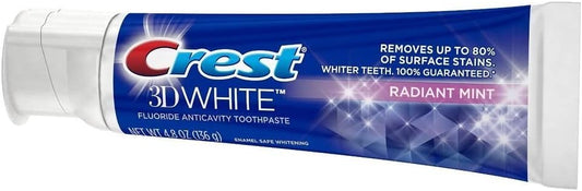 Crest 3D White Radiant Mint Whitening Toothpaste 4.8 oz, Pack of 4 - view 2