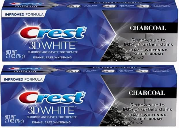 Crest 3D White Advanced Charcoal Toothpaste 76 g (2.7 oz), Pack of 2