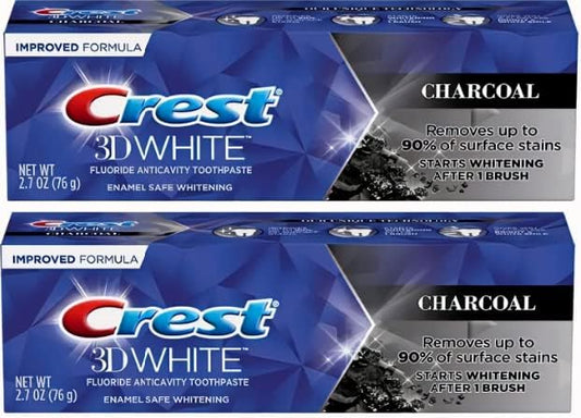 Crest 3D White Advanced Charcoal Toothpaste 76 g (2.7 oz), Pack of 2