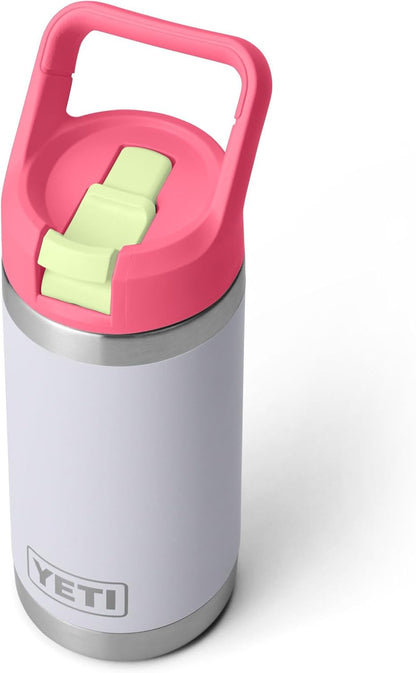 YETI Rambler Jr. 12 oz Kids Bottle with Straw Cap, Mist/Pink/Grasshopper - view 5