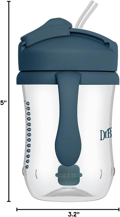 Dr. Brown's Milestones Baby's First Straw Cup 270 ml, Blue and Yellow, Pack of 2 - view 3