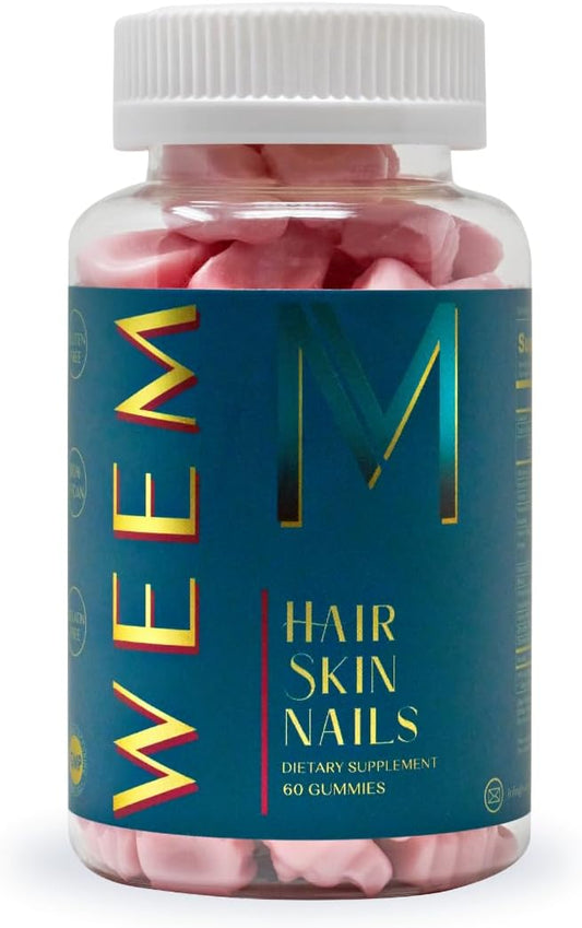 WEEM Vegan Biotin Hair, Skin and Nails Gummies, Extra Strength