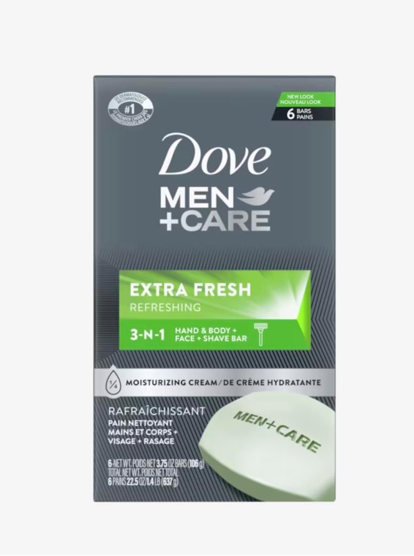 Dove Men+Care Extra Fresh Body and Face Bar 4 oz Pack of 6