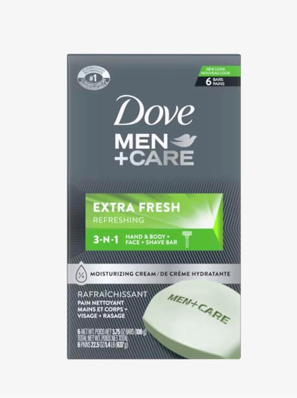 Dove Men+Care Extra Fresh Body and Face Bar 4 oz Pack of 6