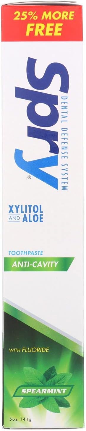 Spry Natural Xylitol Toothpaste with Fluoride Spearmint 141 g — product view