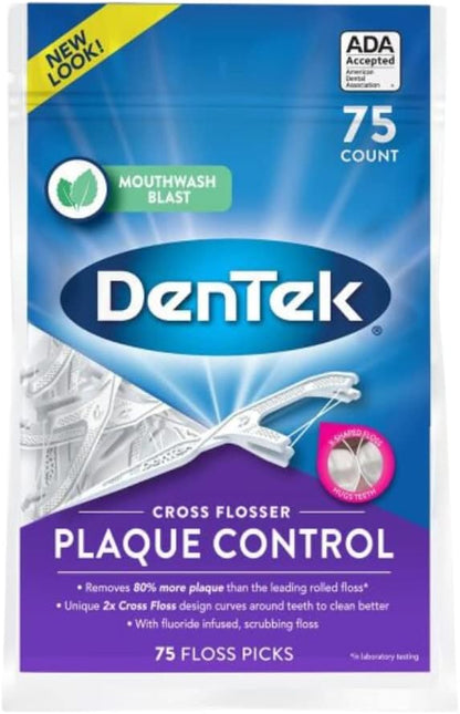 DenTek Cross Flosser Plaque Control Floss Picks, 75 Count, Pack of 2 - view 2