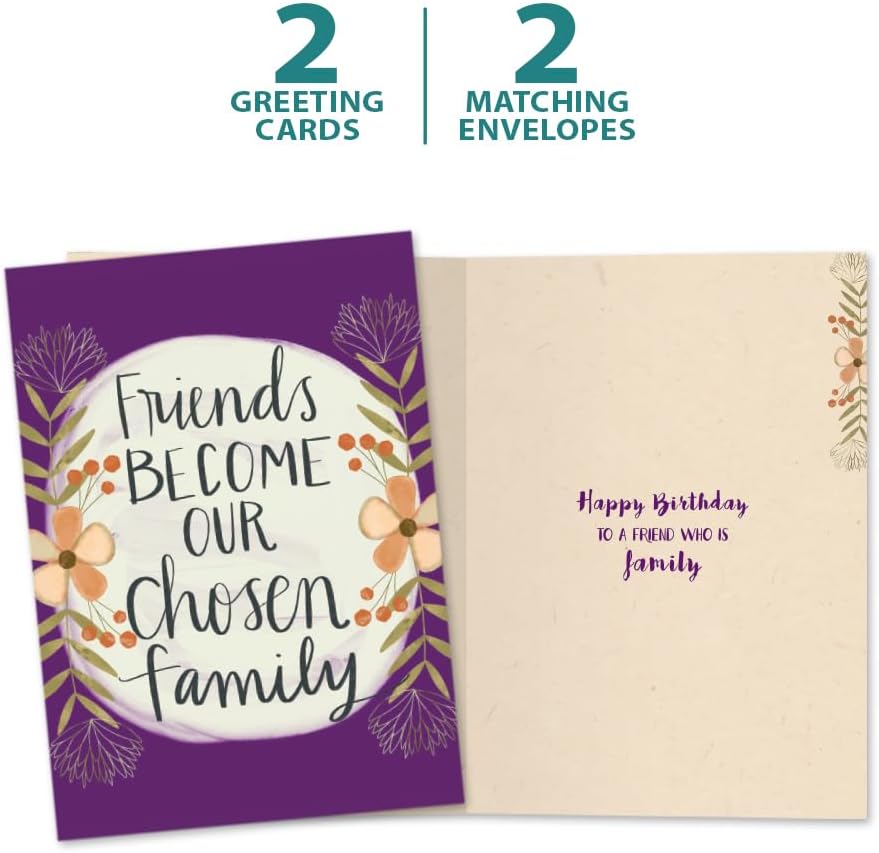 Tree-Free Greetings Birthday Cards, Chosen Family, 2 Cards - view 5