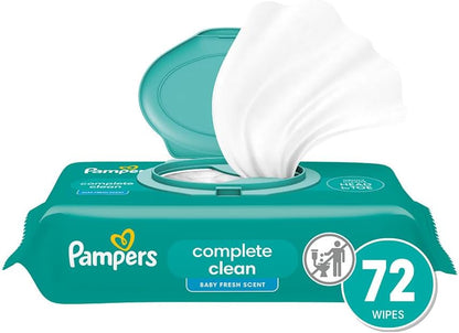 Pampers Complete Clean Baby Wipes, Fresh Scent, 72 Count