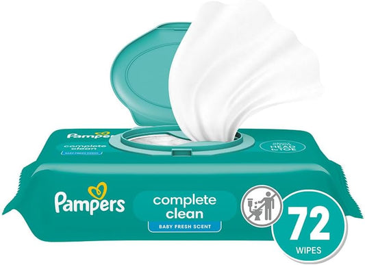 Pampers Complete Clean Baby Wipes, Fresh Scent, 72 Count