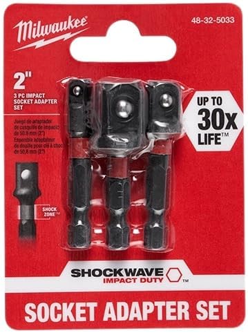 Milwaukee Shockwave Socket Adapter Set, 3 Piece (48-32-5033)