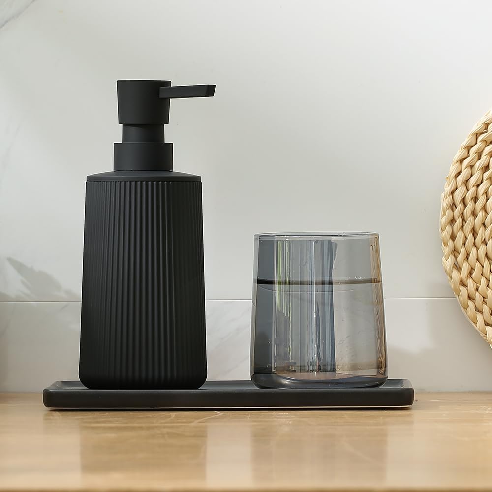 YAUKPH Small Soap Dispenser, Matte Black, 8.5 oz - view 2