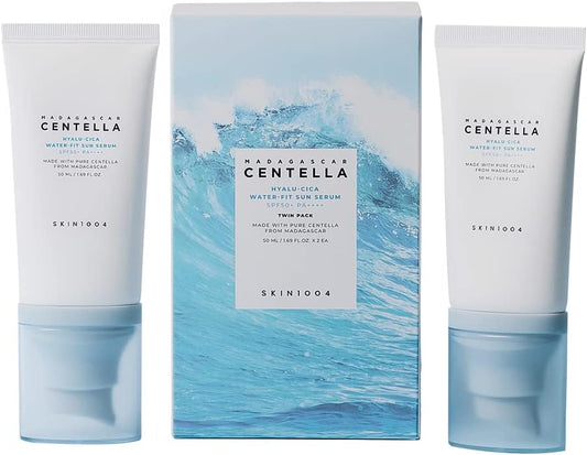 SKIN1004 Madagascar Centella Hyalu-Cica Water-Fit Sun Serum SPF 50, Pack of 2