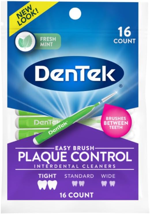 DenTek Easy Brush Interdental Cleaners Tight Fresh Mint, 16 Count, Pack of 12 - view 2