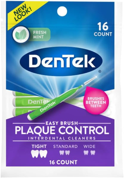 DenTek Easy Brush Interdental Cleaners Tight Fresh Mint, 16 Count, Pack of 12 - view 2