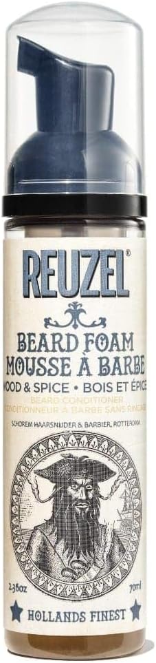 Reuzel Wood & Spice Beard Foam Leave-In Conditioner, 2.37 fl oz