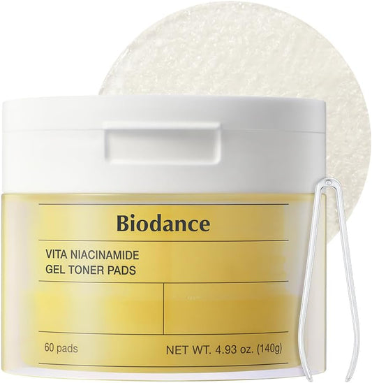 BIODANCE Vita Niacinamide Hydrogel Toner Pads, 60 Count