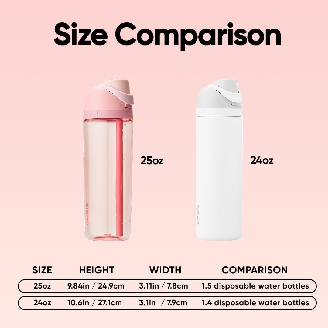 Owala FreeSip Tritan Water Bottle 25oz, Rose Quartz - view 2