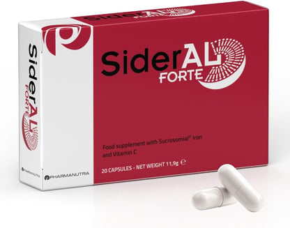SiderAL Forte Iron Supplement with Vitamin C 30 mg Sucrosomial Iron 20 Count