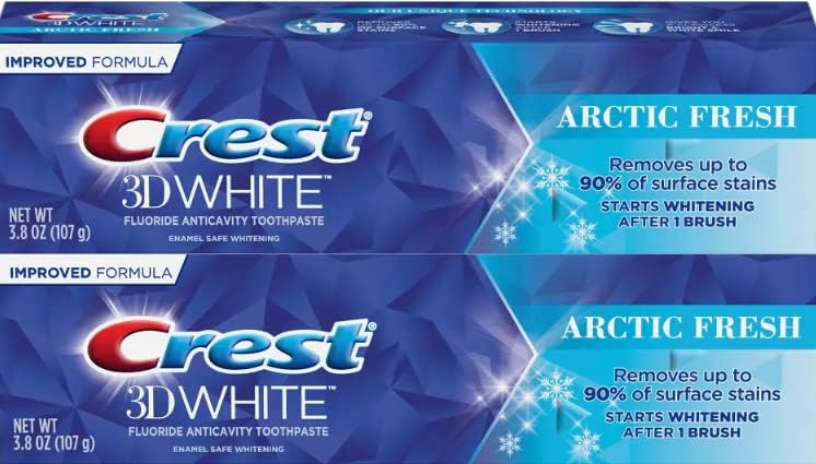 Crest 3D White Arctic Fresh Whitening Toothpaste 107 g (3.8 oz), Pack of 2 — product view