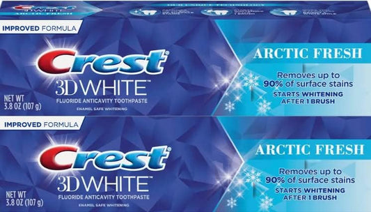 Crest 3D White Arctic Fresh Whitening Toothpaste 107 g (3.8 oz), Pack of 2