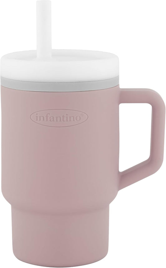 Infantino My 1st Tumbler Silicone Cup with Straw and Handle, 9 fl oz, Pirouette