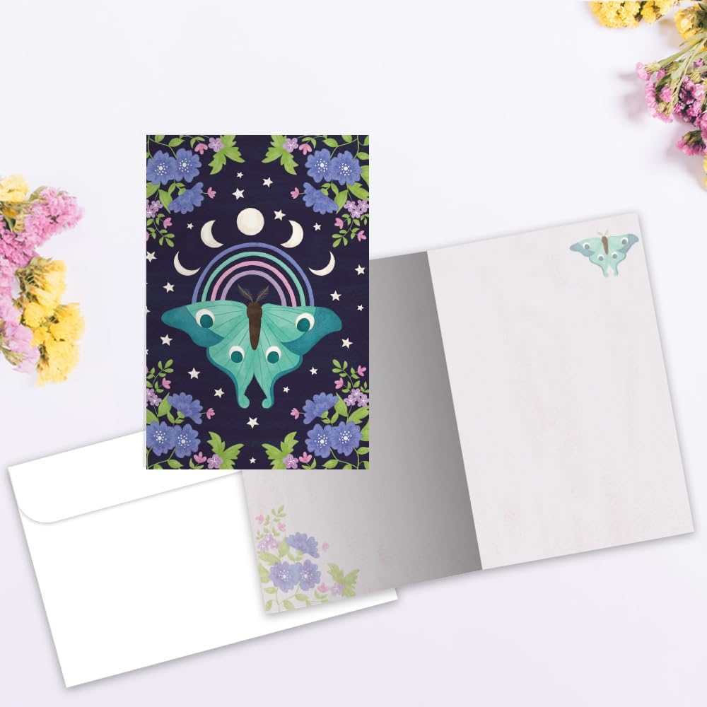 Tree-Free Greetings Lunar Moth All Occasion Notecards 4 x 6 Inch, Pack of 12 — alternate product view