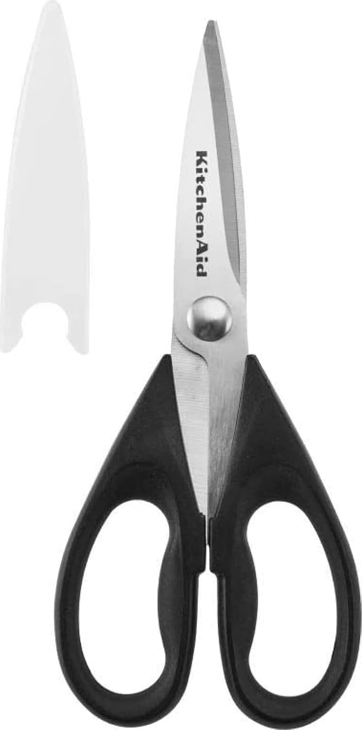 KitchenAid All Purpose Kitchen Shears with Sheath, 8.72 Inch, Black — product view