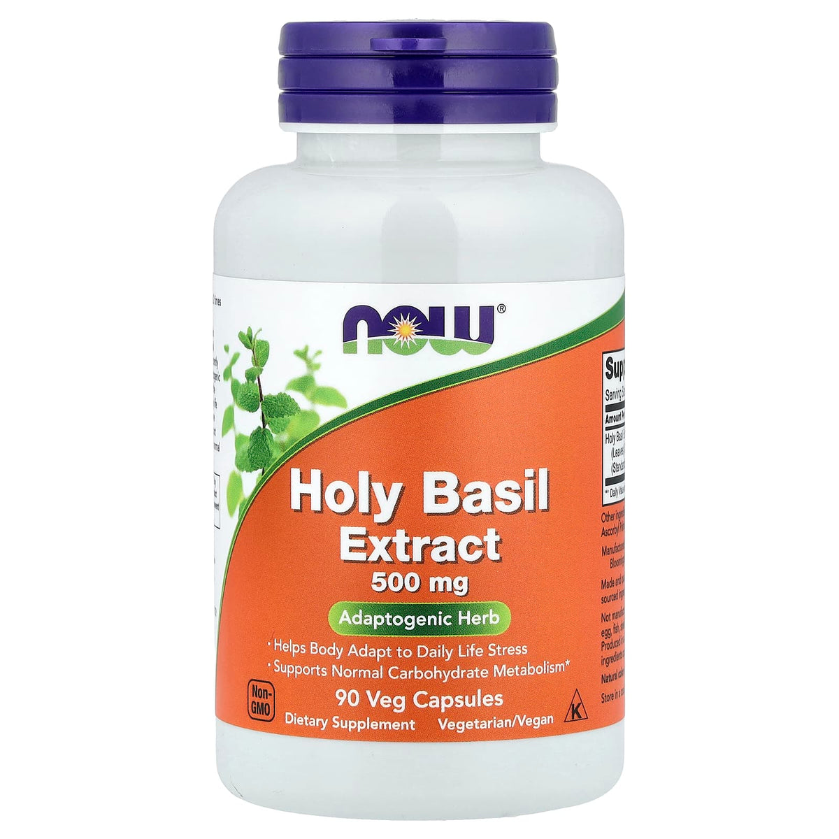NOW Foods Holy Basil Extract, 500 mg, 90 Veg Capsules — product view