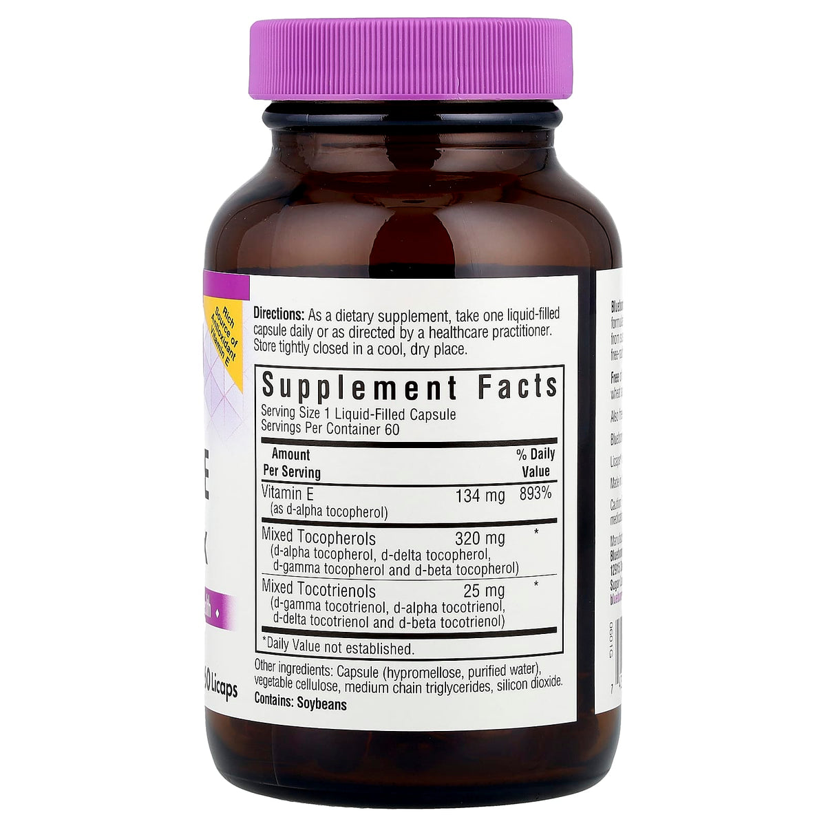 Bluebonnet Nutrition Vitamin E Complex, Full Spectrum, 60 Licaps - view 2