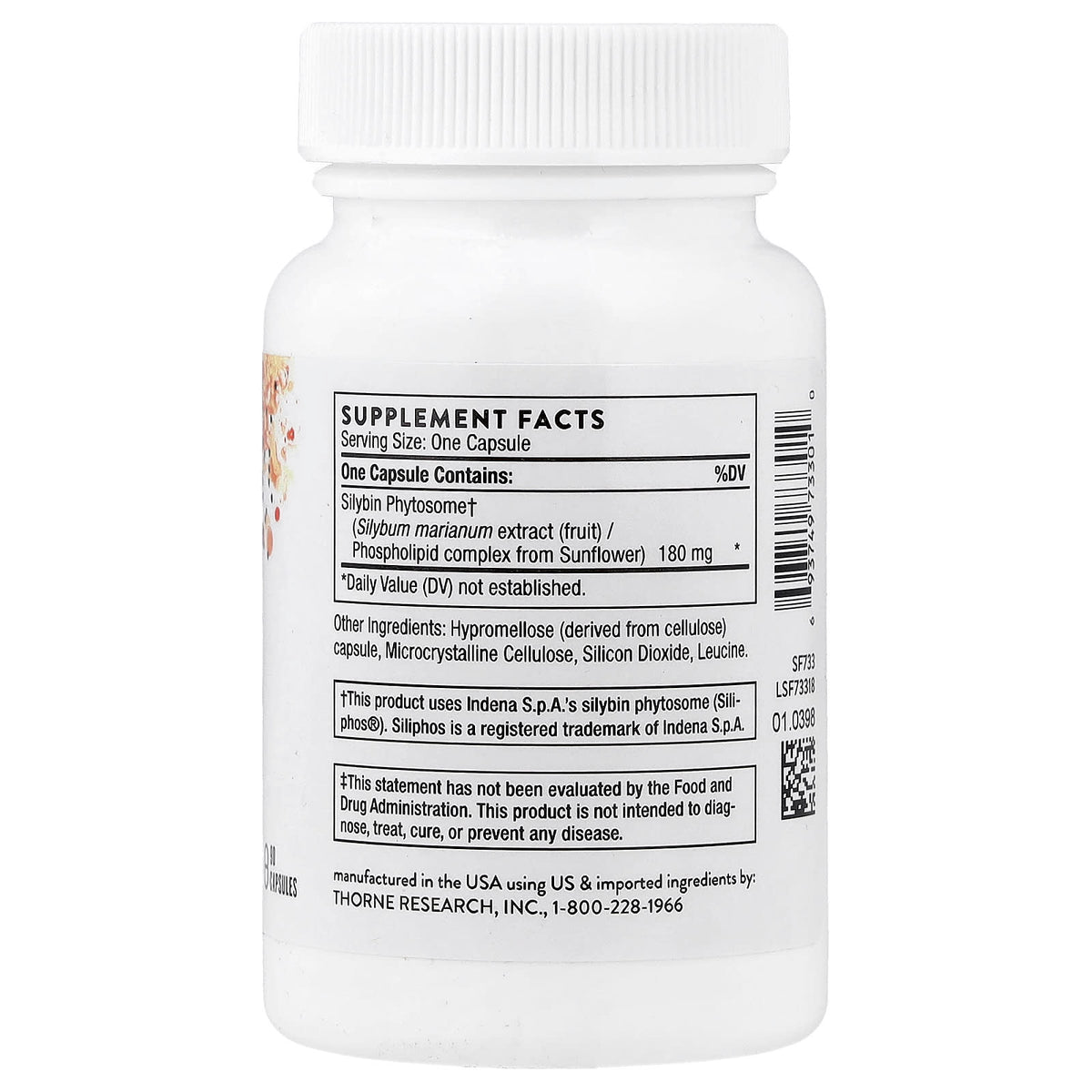 Thorne Milk Thistle Phytosome, 90 Capsules (180 mg per Capsule) - view 2