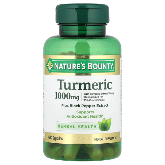 Nature's Bounty Turmeric Plus Black Pepper Extract, 1,000 mg, 60 Capsules