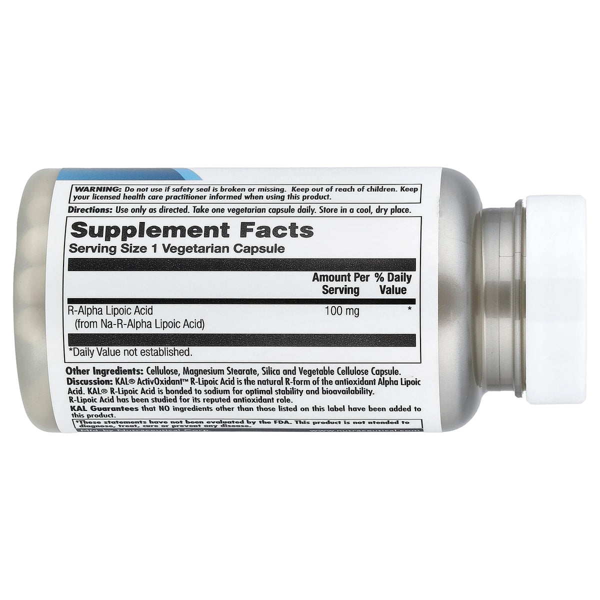 KAL ActivOxidant R-Lipoic Acid 100 mg 60 Veg Caps - view 2