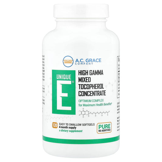 A.C. Grace Unique E High Gamma Mixed Tocopherol Concentrate, 120 Softgels