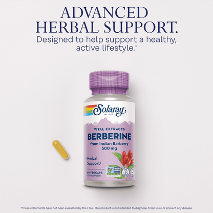 Solaray Vital Extracts Berberine 500 mg, 60 VegCaps - view 4