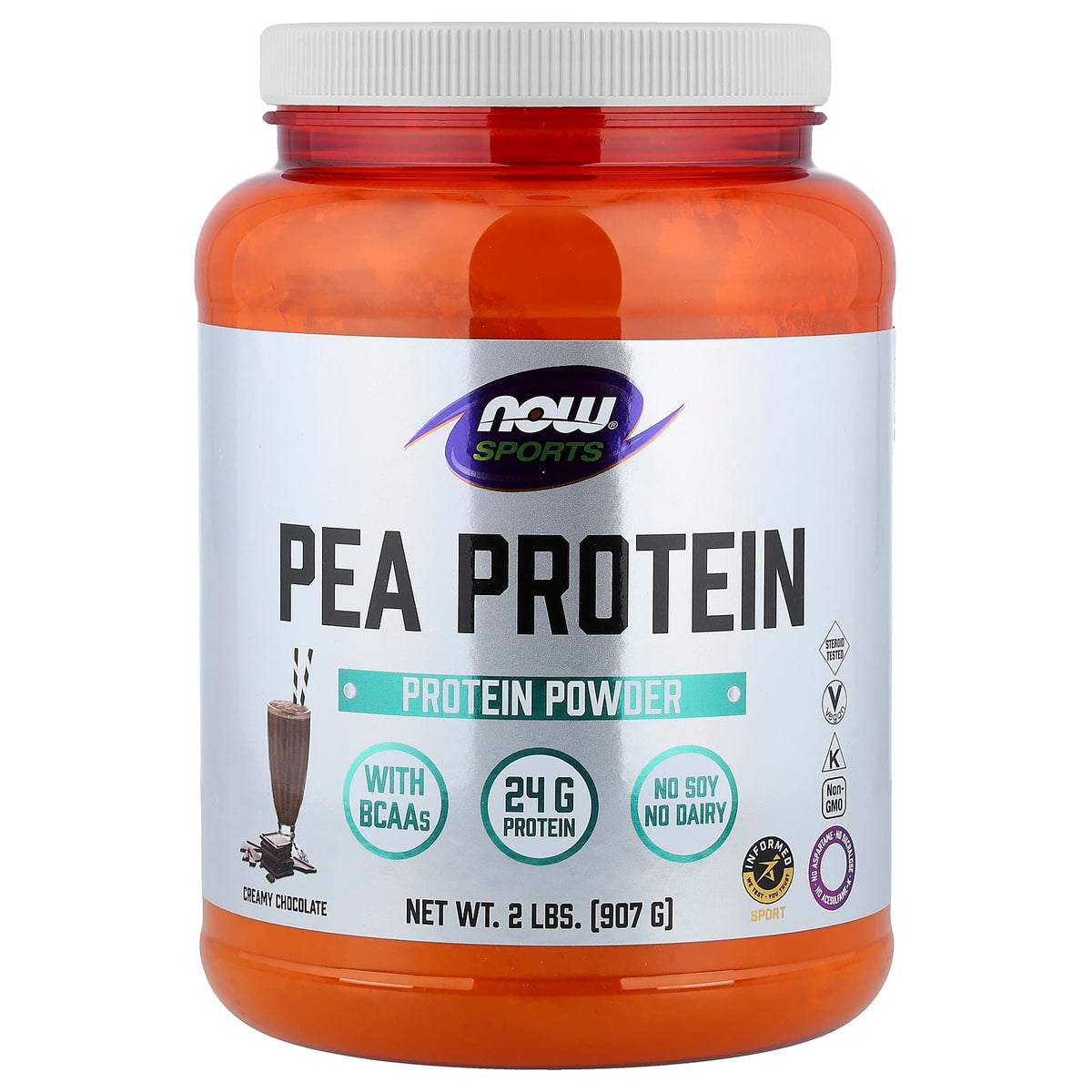 NOW Foods Sports Pea Protein Powder, Creamy Chocolate, 907 g (2 lb) — product view