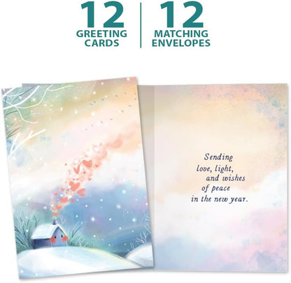 Tree-Free Greetings New Year Cards, Luminous Love, 12 Pack, 5 x 7 In - view 5