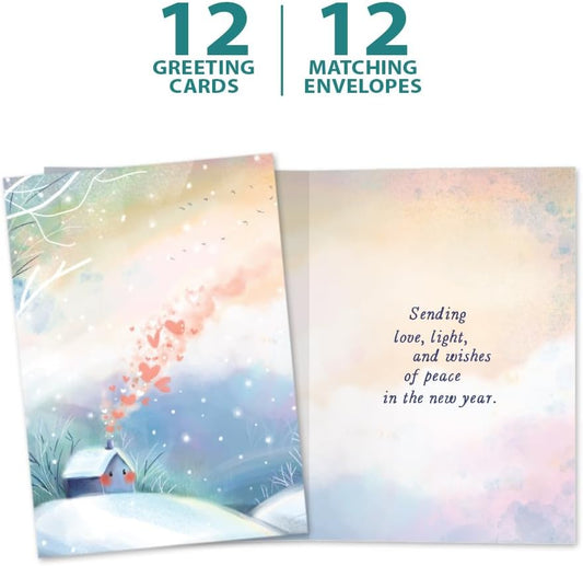 Tree-Free Greetings New Year Cards, Luminous Love, 12 Pack, 5 x 7 In - view 5